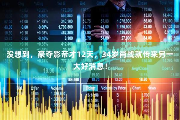 没想到，豪夺影帝才12天，34岁肖战就传来另一大好消息！